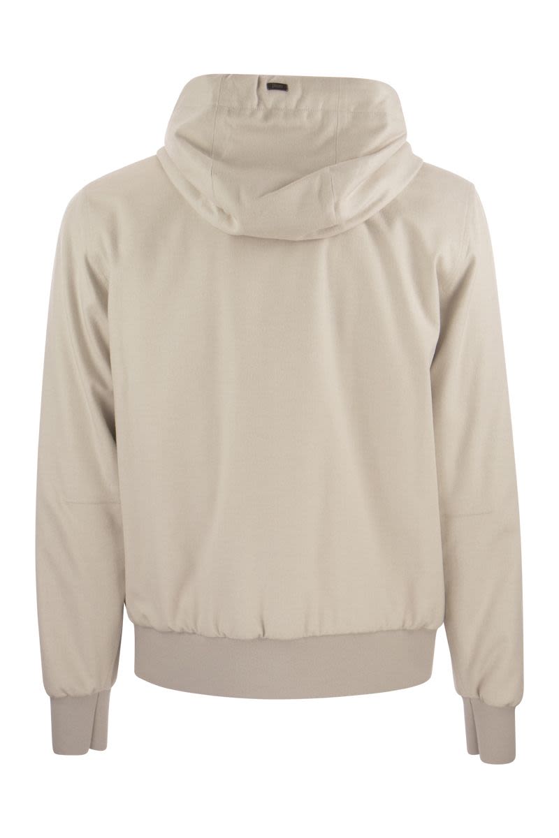 HERNO Cashmere and Silk Hooded Bomber Jacket