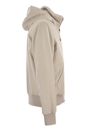 HERNO Cashmere and Silk Hooded Bomber Jacket