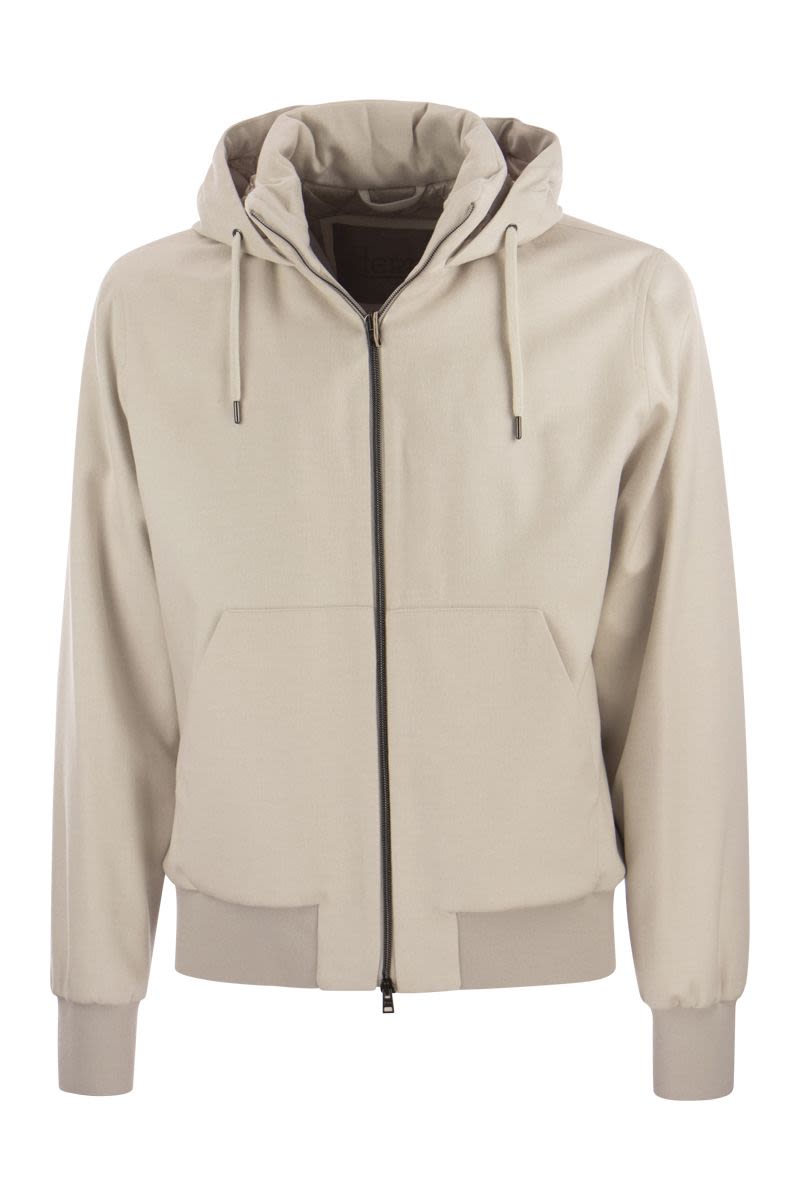 HERNO Cashmere and Silk Hooded Bomber Jacket