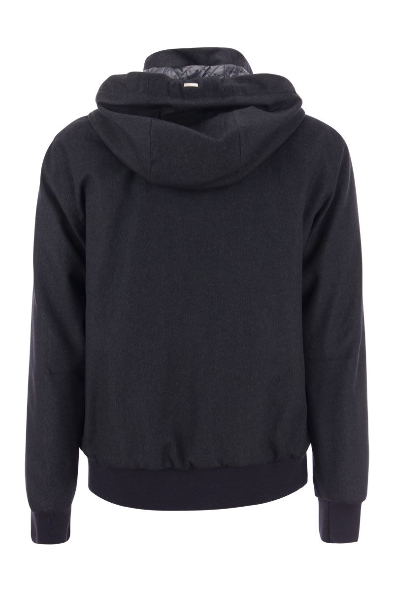 HERNO Cashmere and Silk Hooded Bomber Jacket