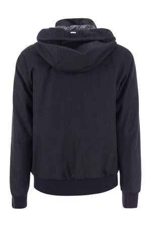 HERNO Cashmere and Silk Hooded Bomber Jacket