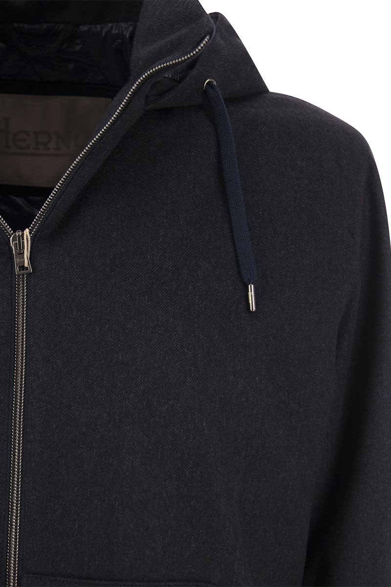 HERNO Cashmere and Silk Hooded Bomber Jacket