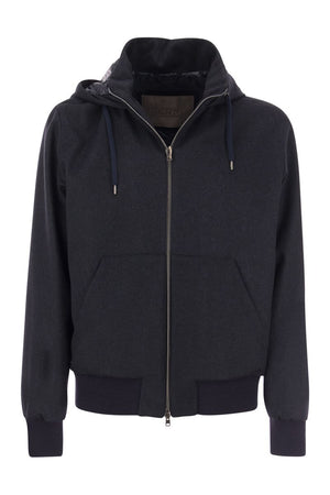 HERNO Cashmere and Silk Hooded Bomber Jacket