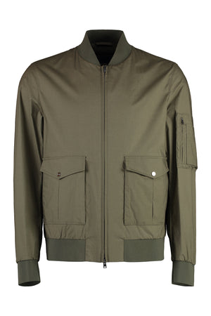 HERNO Men's Green Cotton Bomber Jacket for SS24