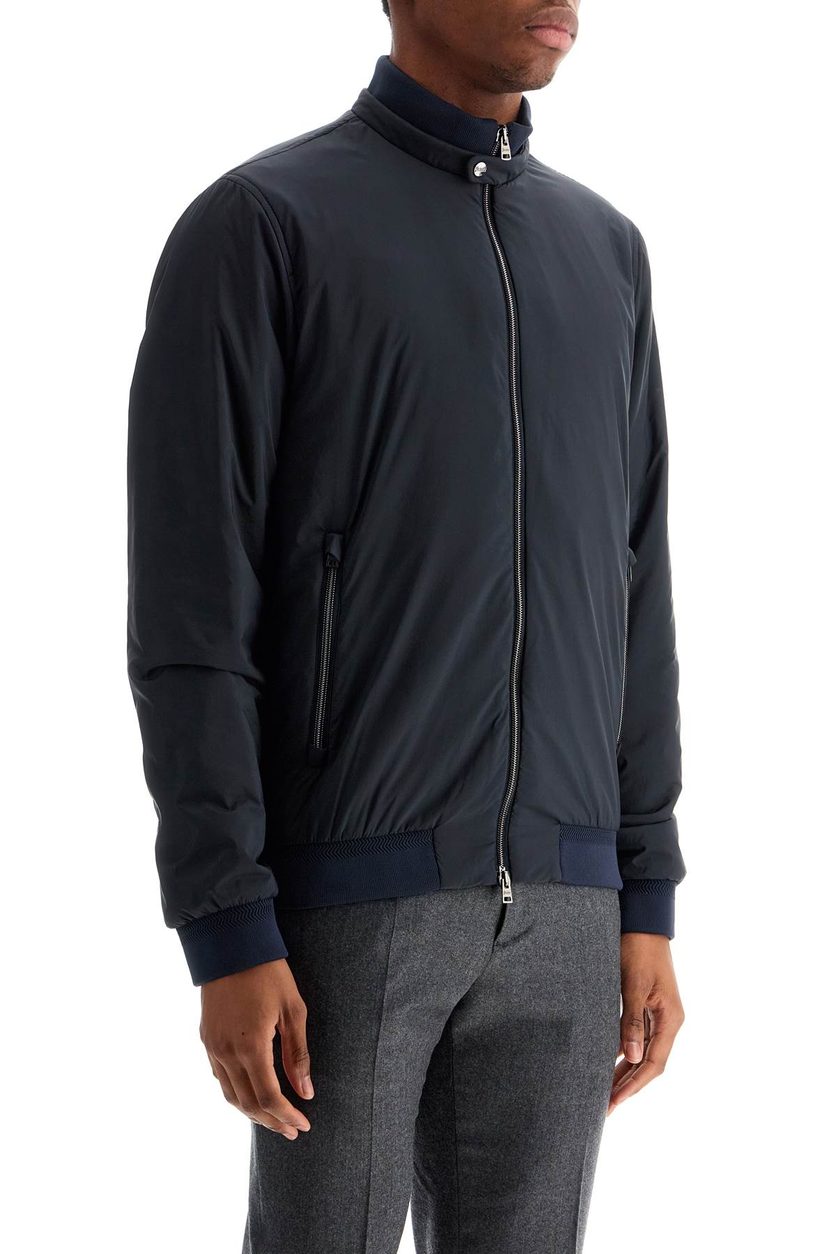 HERNO Lightweight Men's Bomber Raincoat with Zip and Pockets