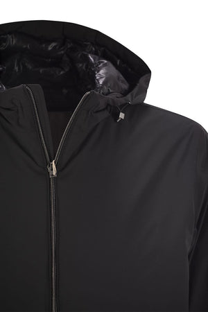 HERNO Packable Bomber Jacket with Adjustable Hood - Mini Clutch Design