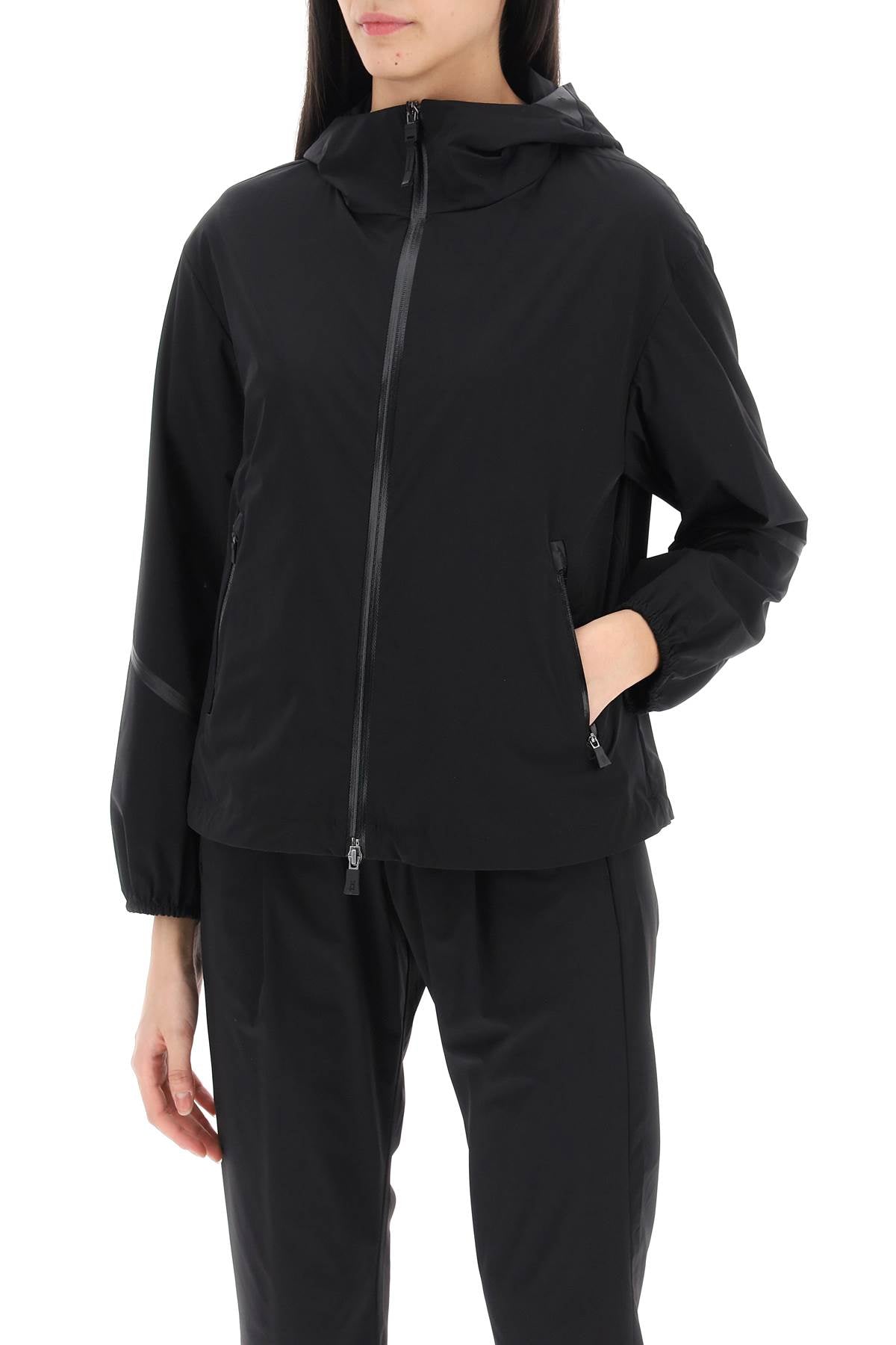 HERNO Lightweight Women's Matte Jacket - Short Hooded Water-Repellent Outerwear for SS24