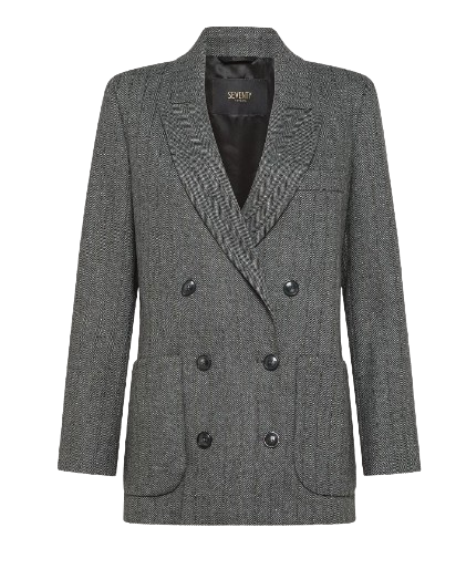 SEVENTY Chic Mixed Fabric Stylish Jacket