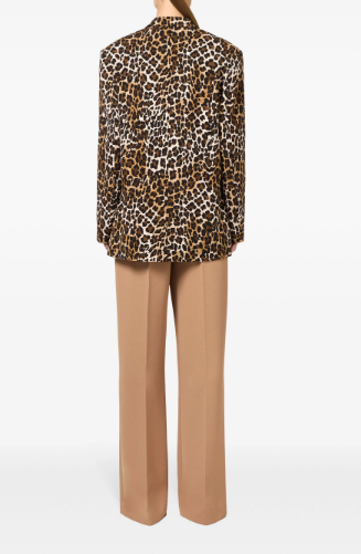 ELISABETTA FRANCHI Leopard Print V-Neck Jacket for Women