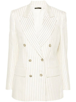 TOM FORD Striped Double Breasted Twill Blazer for Women