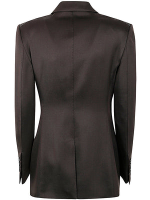 TOM FORD Double Breasted Silk and Wool Twill Jacket for Women