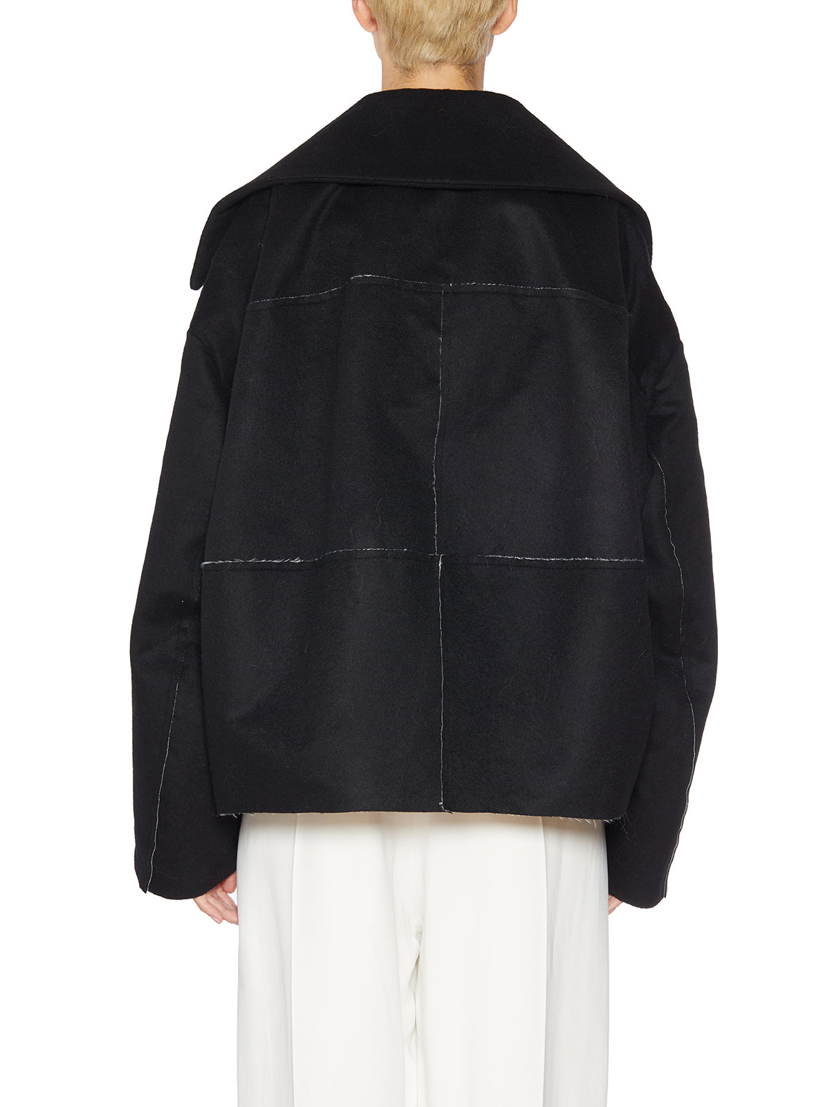 MARNI Women's Black Felted Cocoon Jacket for FW23