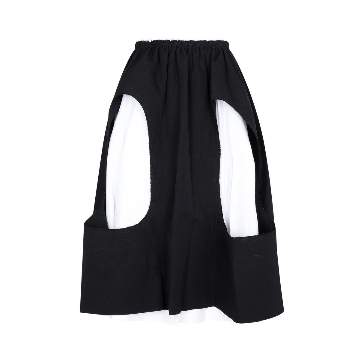 COMME DES GARÇONS Black Wool and Linen Skirt for Women