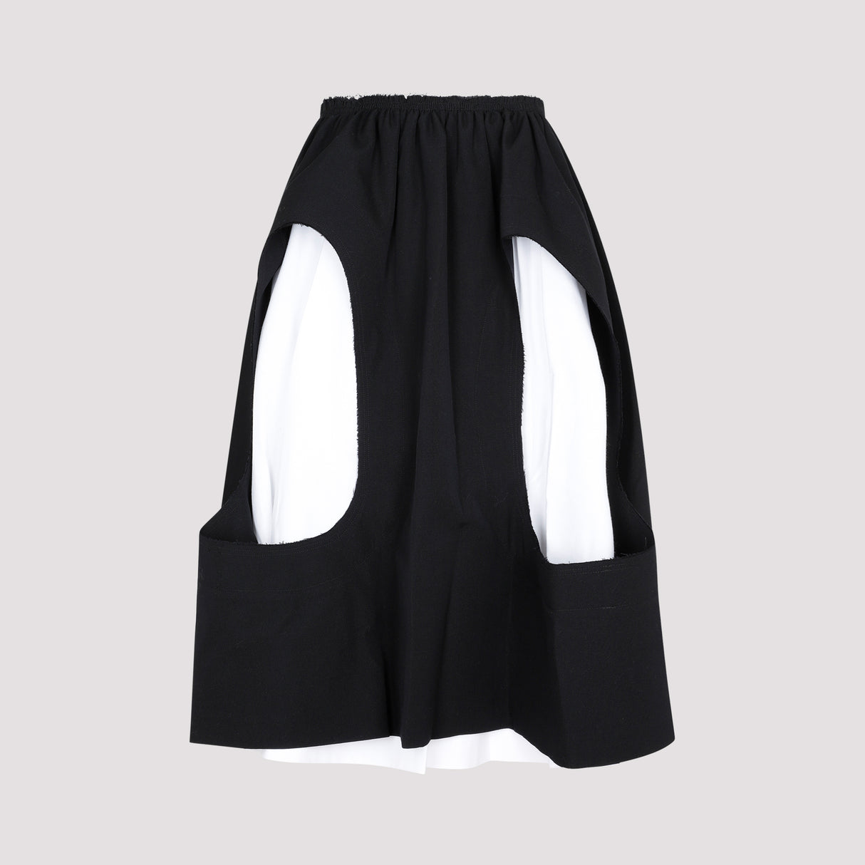 COMME DES GARÇONS Black Wool and Linen Skirt for Women