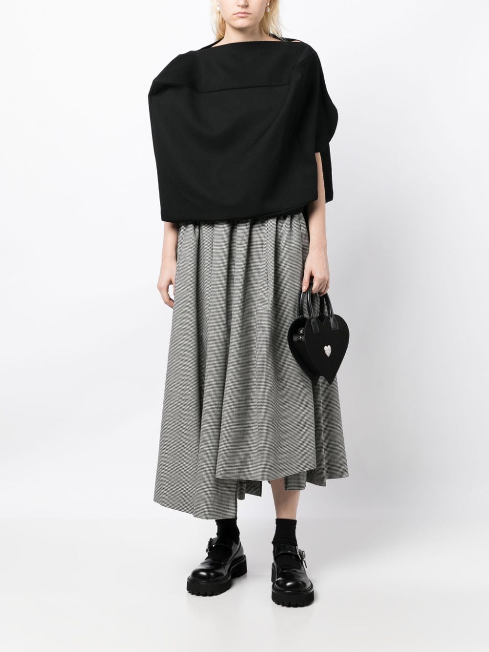 COMME DES GARÇONS Oversized Wool Cropped Top - Black