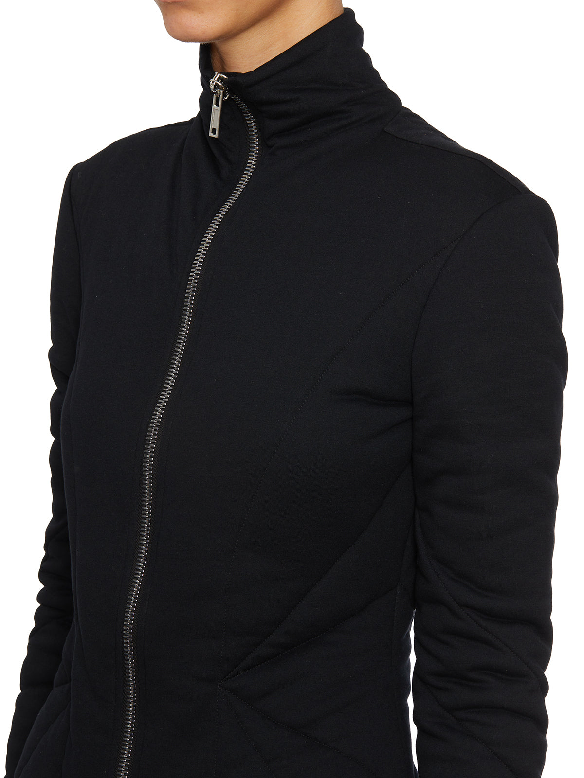 Áo khoác nữ lông giả bên trong vải đen - Bộ sưu tập FW23