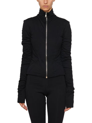 RICKOWENSLILIES Black Imbottito Ella Jacket for Women - FW23 Collection