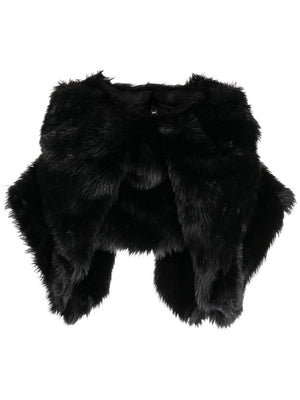 COMME DES GARÇONS Black Faux-Fur Cropped Jacket for Women