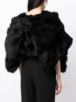 COMME DES GARÇONS Black Faux-Fur Cropped Jacket for Women