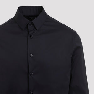 GIORGIO ARMANI Luxury Blue Cotton Blend Dress Shirt