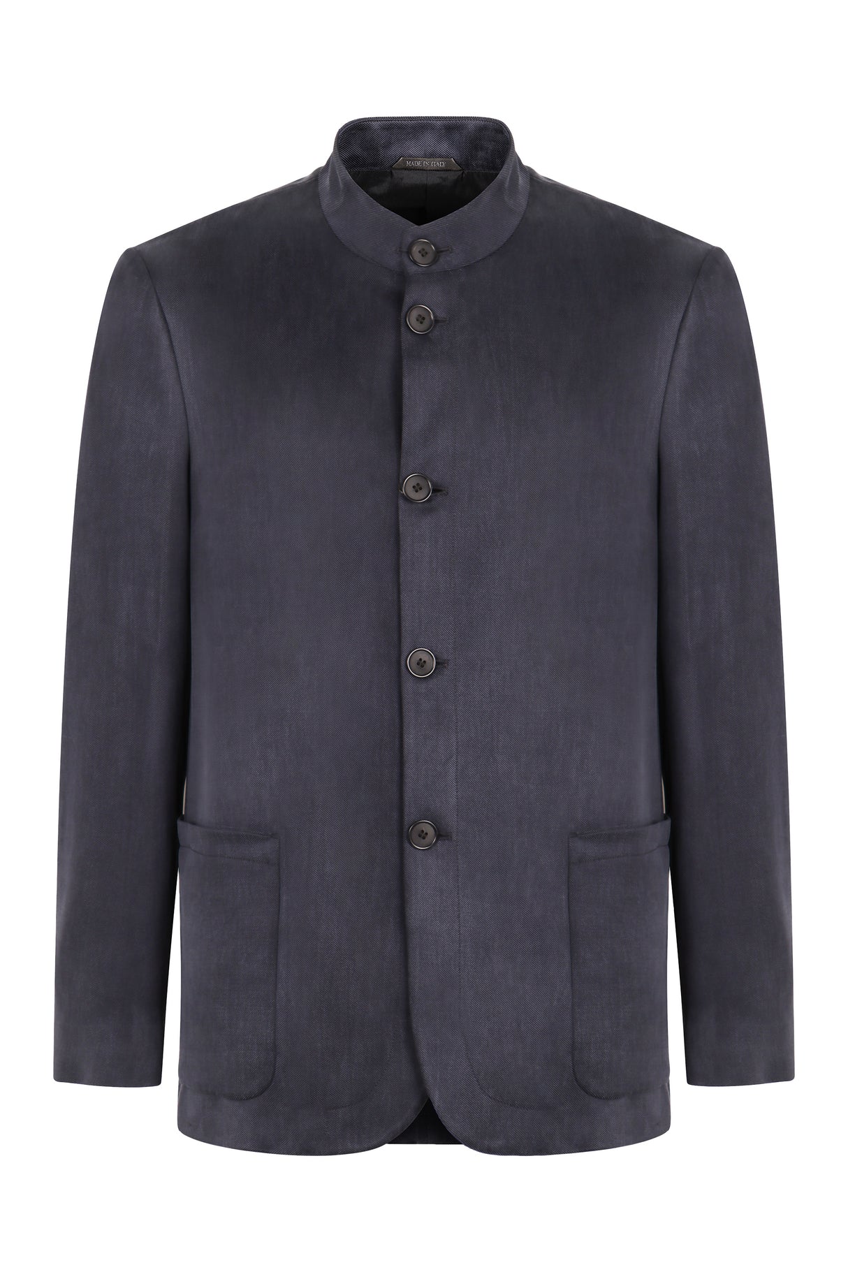 GIORGIO ARMANI Contemporary Twill Blazer with Mandarin Collar