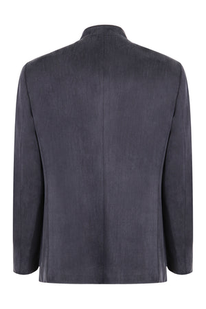 GIORGIO ARMANI Contemporary Twill Blazer with Mandarin Collar