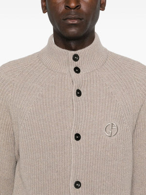 GIORGIO ARMANI Ribbed Knit Cardigan for Men - Fall/Winter 2024