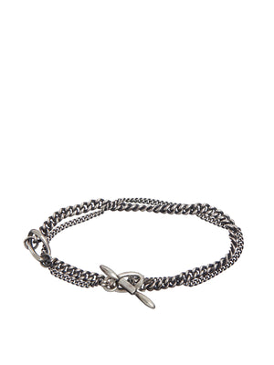 WERKSTATT:MUNCHEN Stylish and Bold Men's Double Chain Bracelet in Sleek Silver