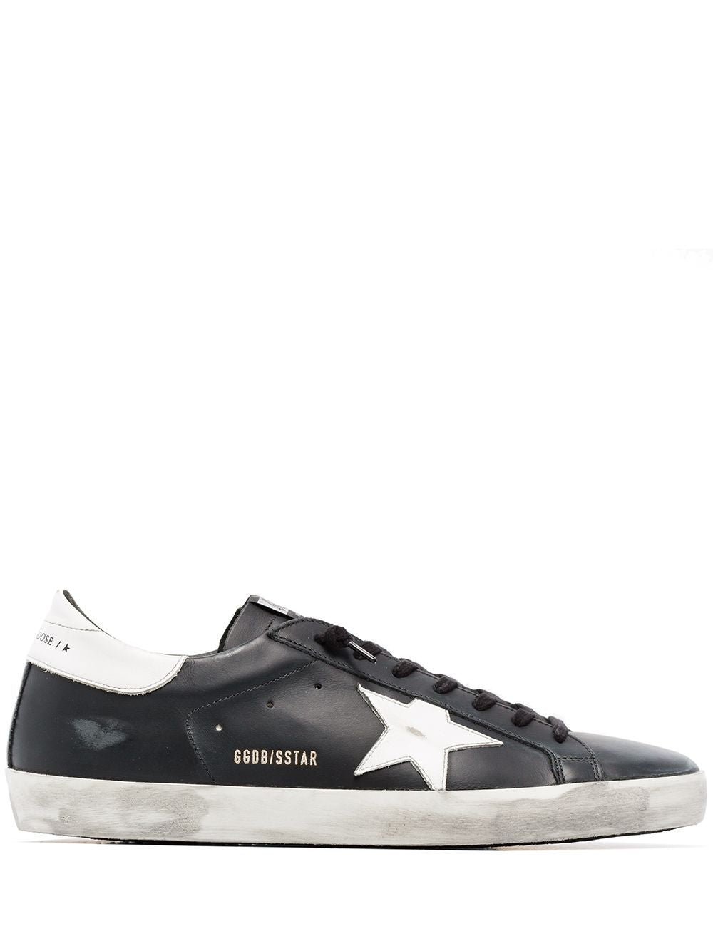 GOLDEN GOOSE Black and White Deluxe Leather Sneaker for Men in SS24 Season