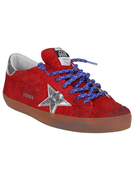 GOLDEN GOOSE Men's Red and Silver Super-Star Sneakers for SS23