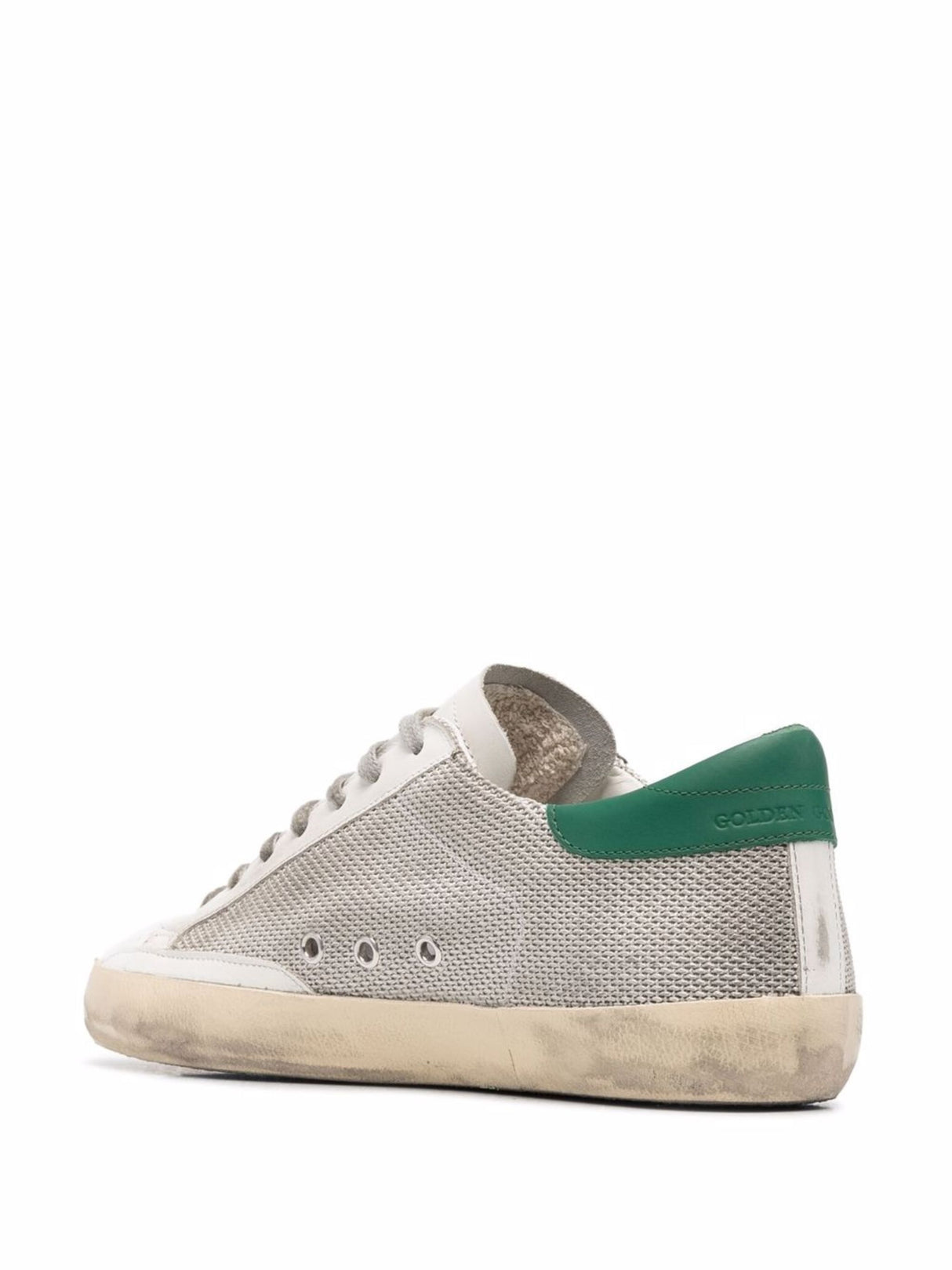 GOLDEN GOOSE Men's Superstar Perforated Leather Sneakers with Suede Star Heel