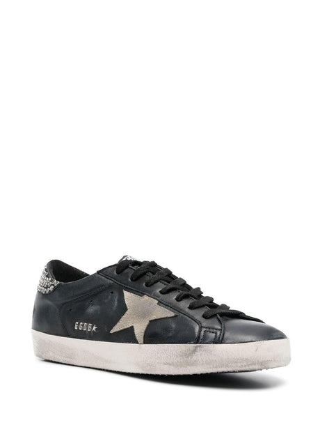 GOLDEN GOOSE Men's Super-Star Sneakers in Black/Taupe/Silver for SS23