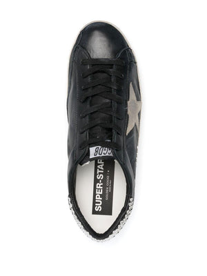 GOLDEN GOOSE Men's Super-Star Sneakers in Black/Taupe/Silver for SS23