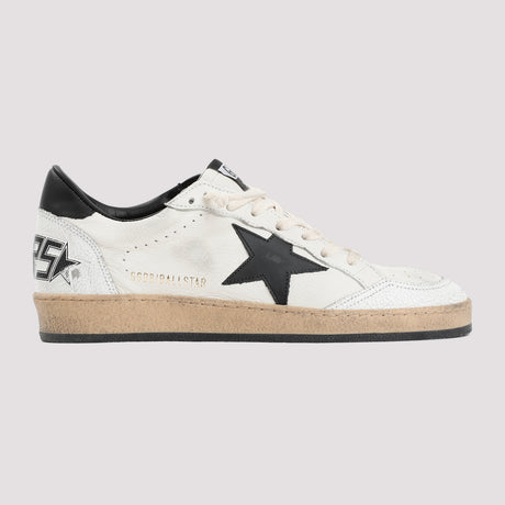 GOLDEN GOOSE Men's White Leather Low Top Trainers with Vintage Effect