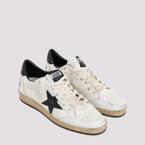 GOLDEN GOOSE Men's White Leather Low Top Trainers with Vintage Effect