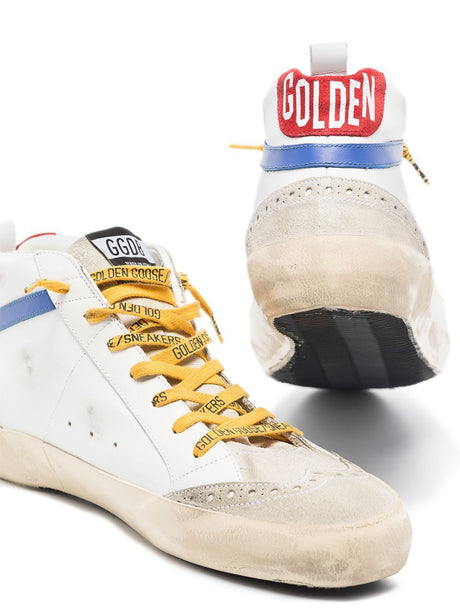 GOLDEN GOOSE Men's Wave Leo Sneakers in White, Ice, and Beige Brown