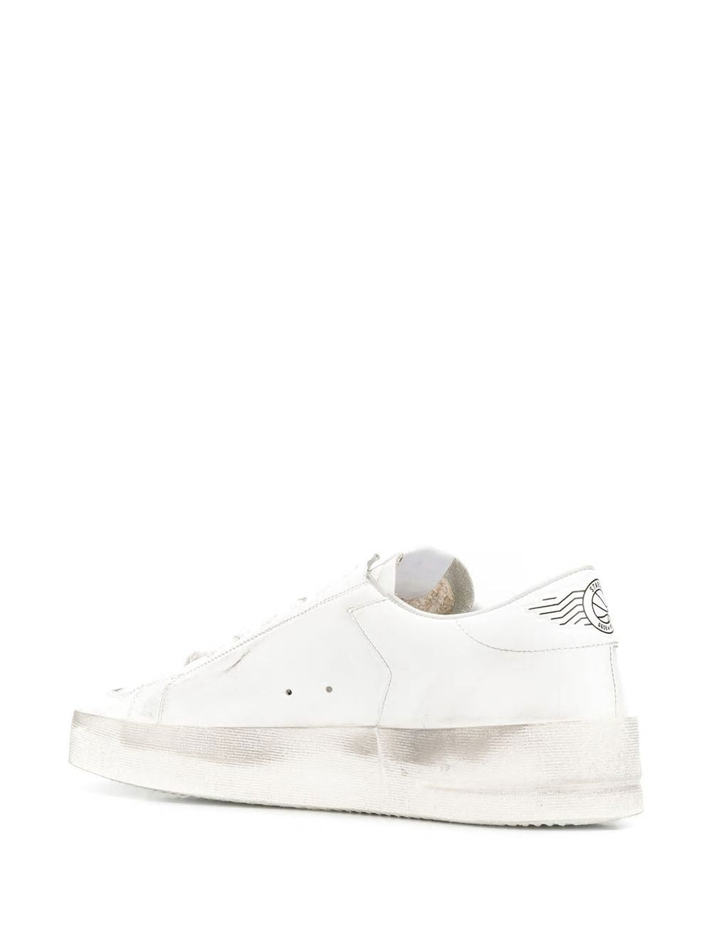 GOLDEN GOOSE Men's White Low Sneakers - Lace Closure, Side Star Patch, and Rubber Sole