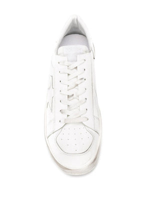 GOLDEN GOOSE Men's White Low Sneakers - Lace Closure, Side Star Patch, and Rubber Sole