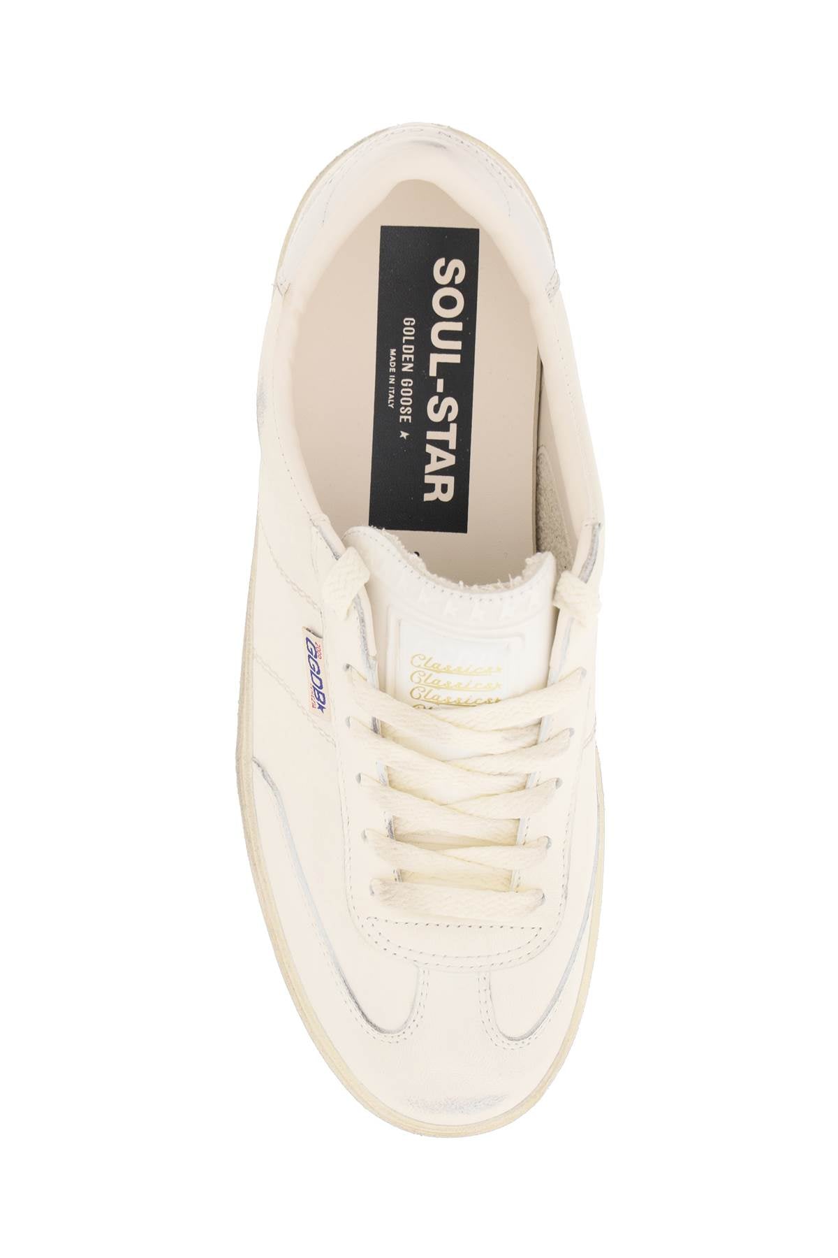 GOLDEN GOOSE Men's Used-Effect Nappa Leather Sneakers with Side Stitching and Embossed Stars