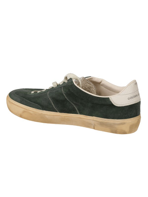 GOLDEN GOOSE Suede Lace-Up Sneakers for Men - Olive Green