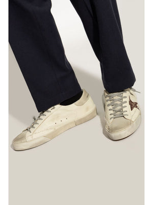 GOLDEN GOOSE Star-Studded Leather Sneakers for Men