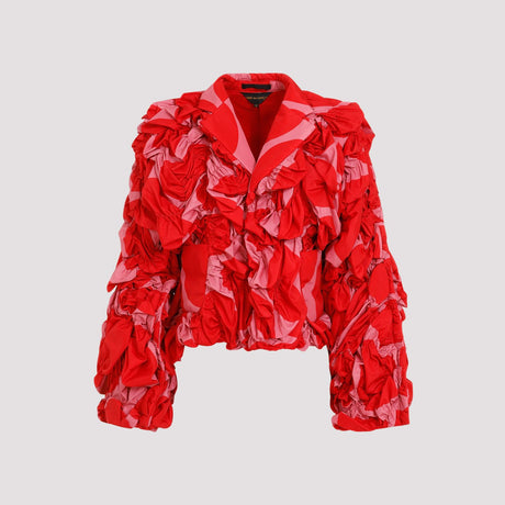 COMME DES GARÇONS Floral Appliqué Red Jacket