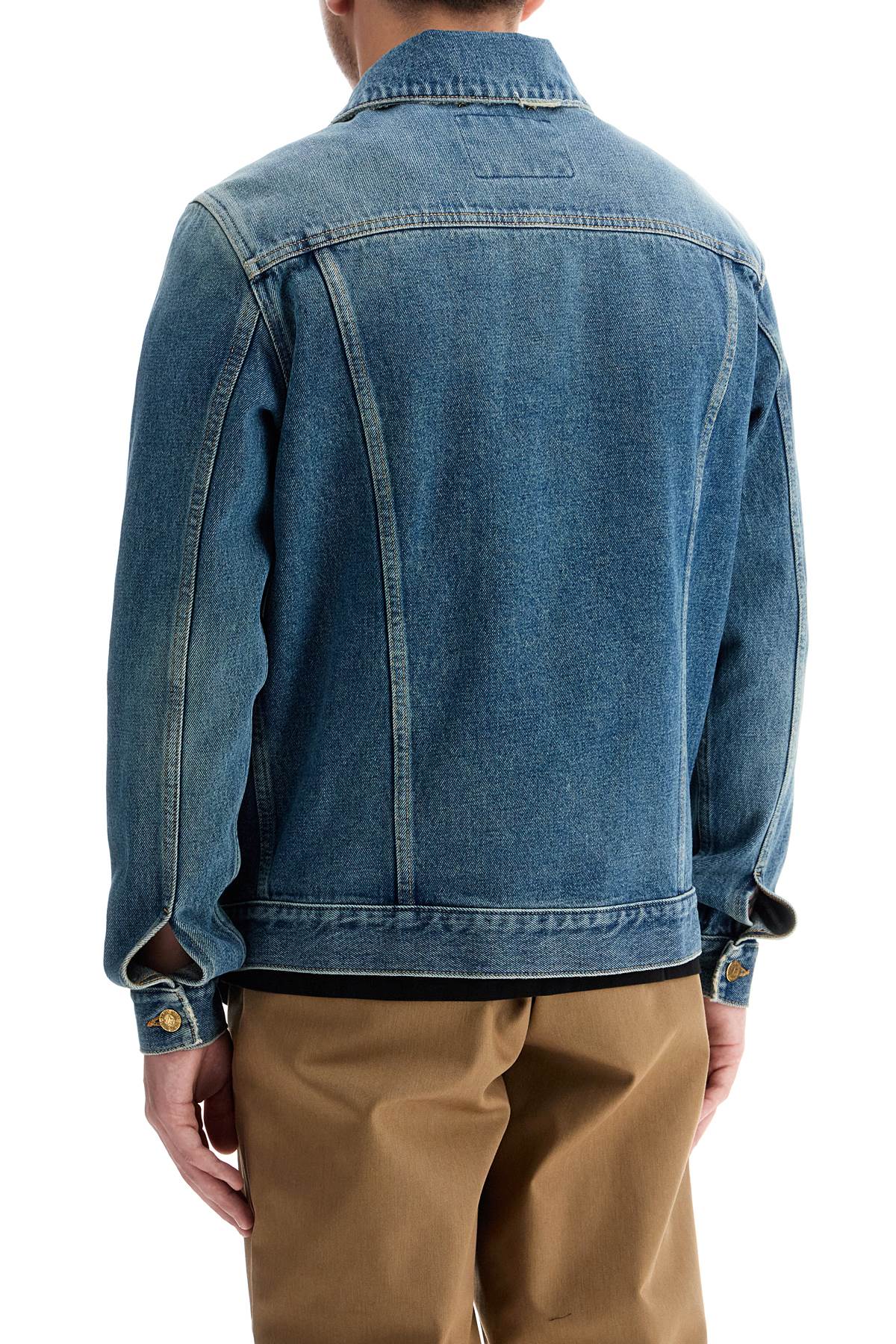 GOLDEN GOOSE Blue Distressed Denim Jacket for Men from The Journey Collection