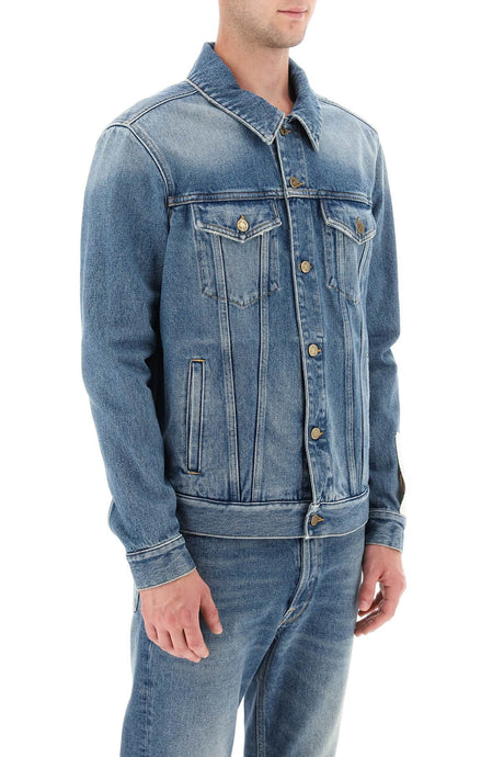 GOLDEN GOOSE Blue Distressed Denim Jacket for Men from The Journey Collection