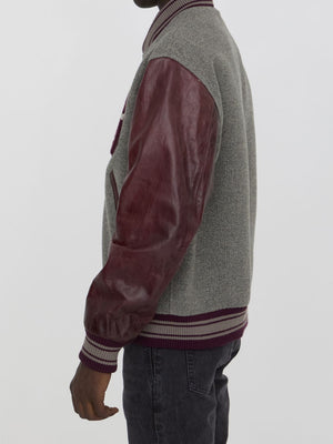 GOLDEN GOOSE Classic Wool Bomber Jacket with Leather Sleeves