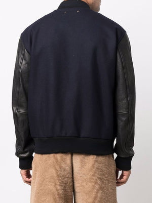 GOLDEN GOOSE Wool and Leather Bomber Jacket