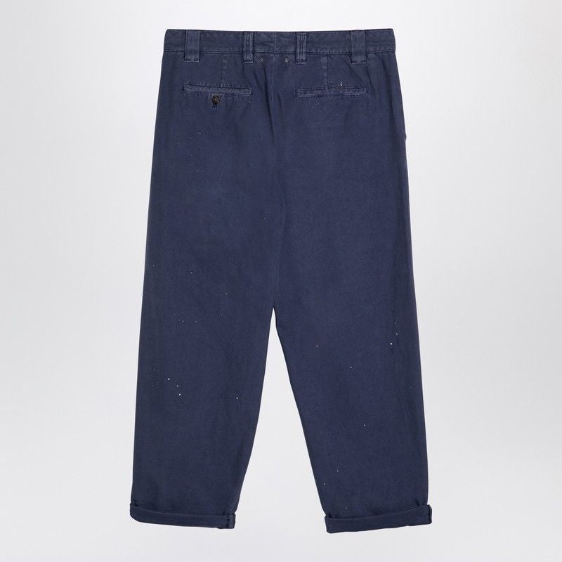 GOLDEN GOOSE Men's Stylish Cotton Trousers with Unique Splash Design