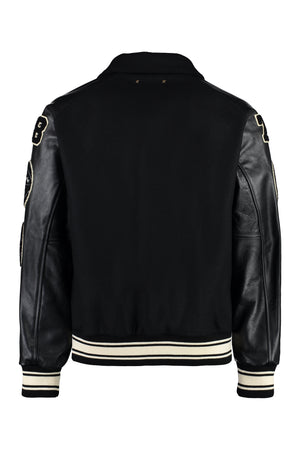 GOLDEN GOOSE Men's Wool Bomber Jacket with Patch Details - Regular Fit