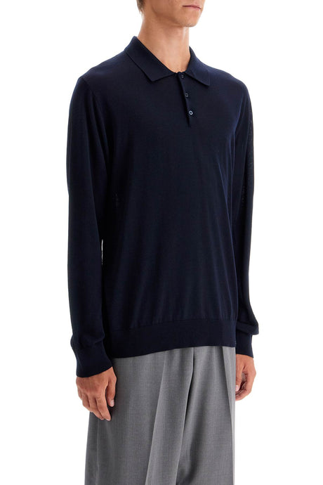 GOLDEN GOOSE Men's Long-Sleeved Wool Polo Shirt - Regular Fit