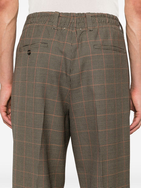 GOLDEN GOOSE High-Waisted Dogtooth Pattern Trousers